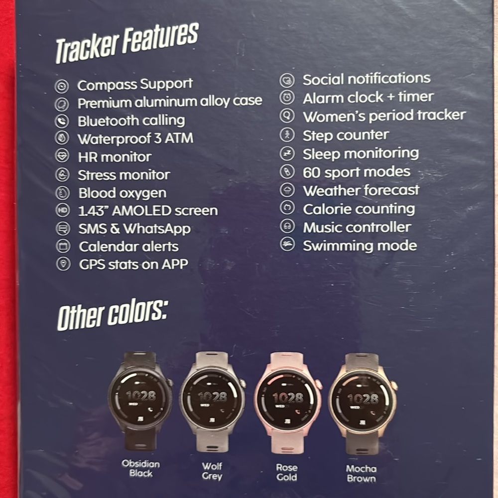 New In Box: Cubitt Aura Smart Watch Fitness Tracker Black - Picture 2 of 2